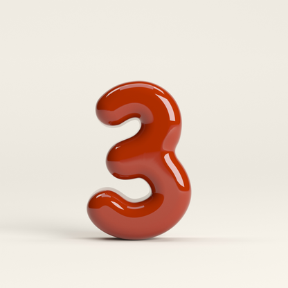 Number 3 – handcrafted ceramic decor