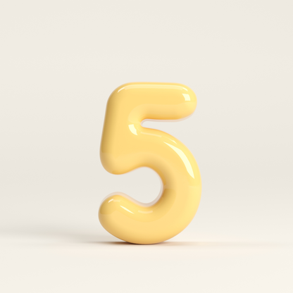 Number 5 – handcrafted ceramic decor