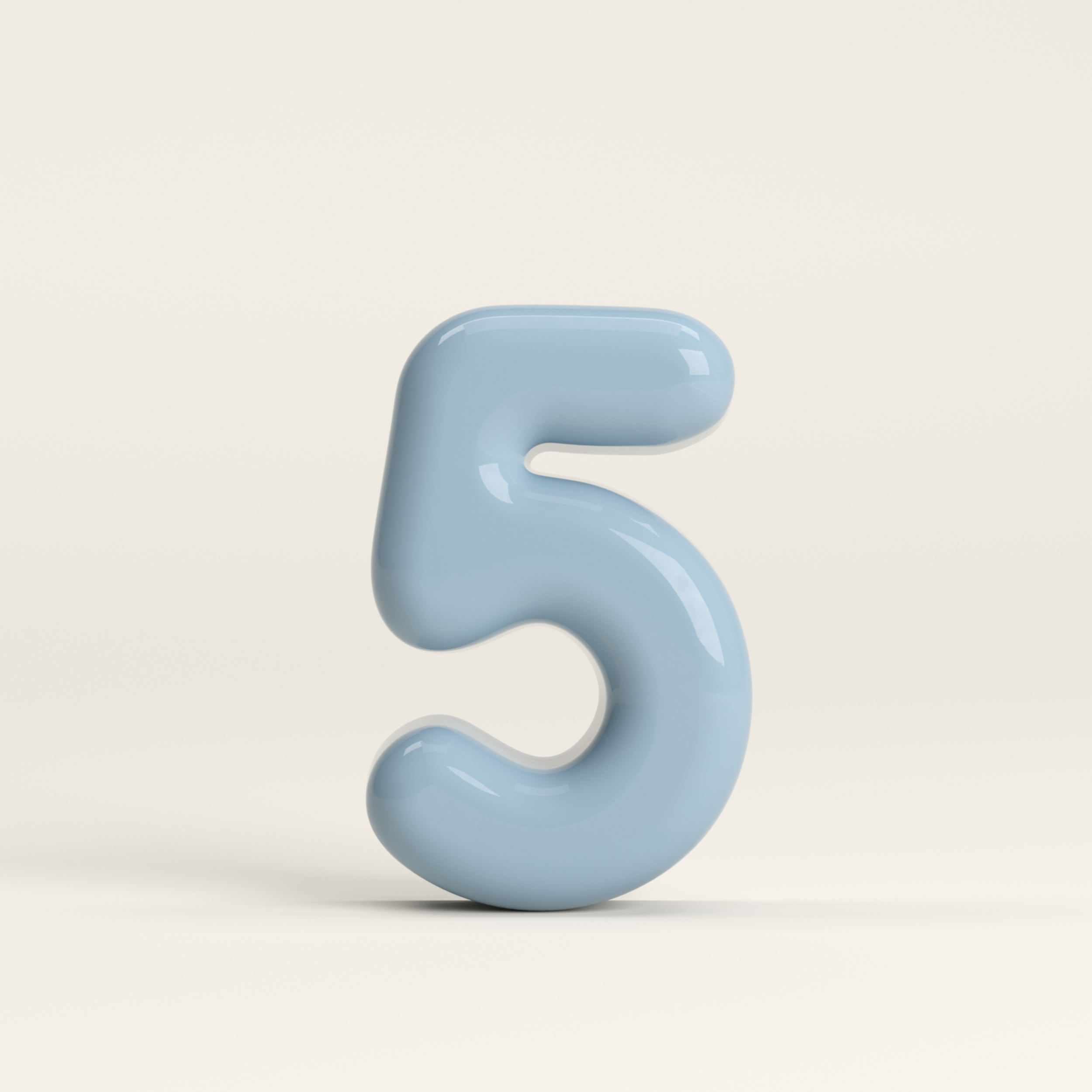 Number 5 – handcrafted ceramic decor