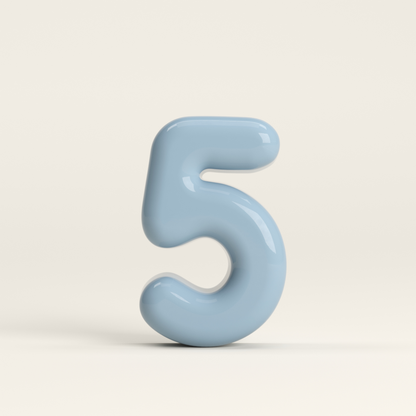 Number 5 – handcrafted ceramic decor