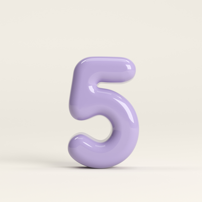Number 5 – handcrafted ceramic decor