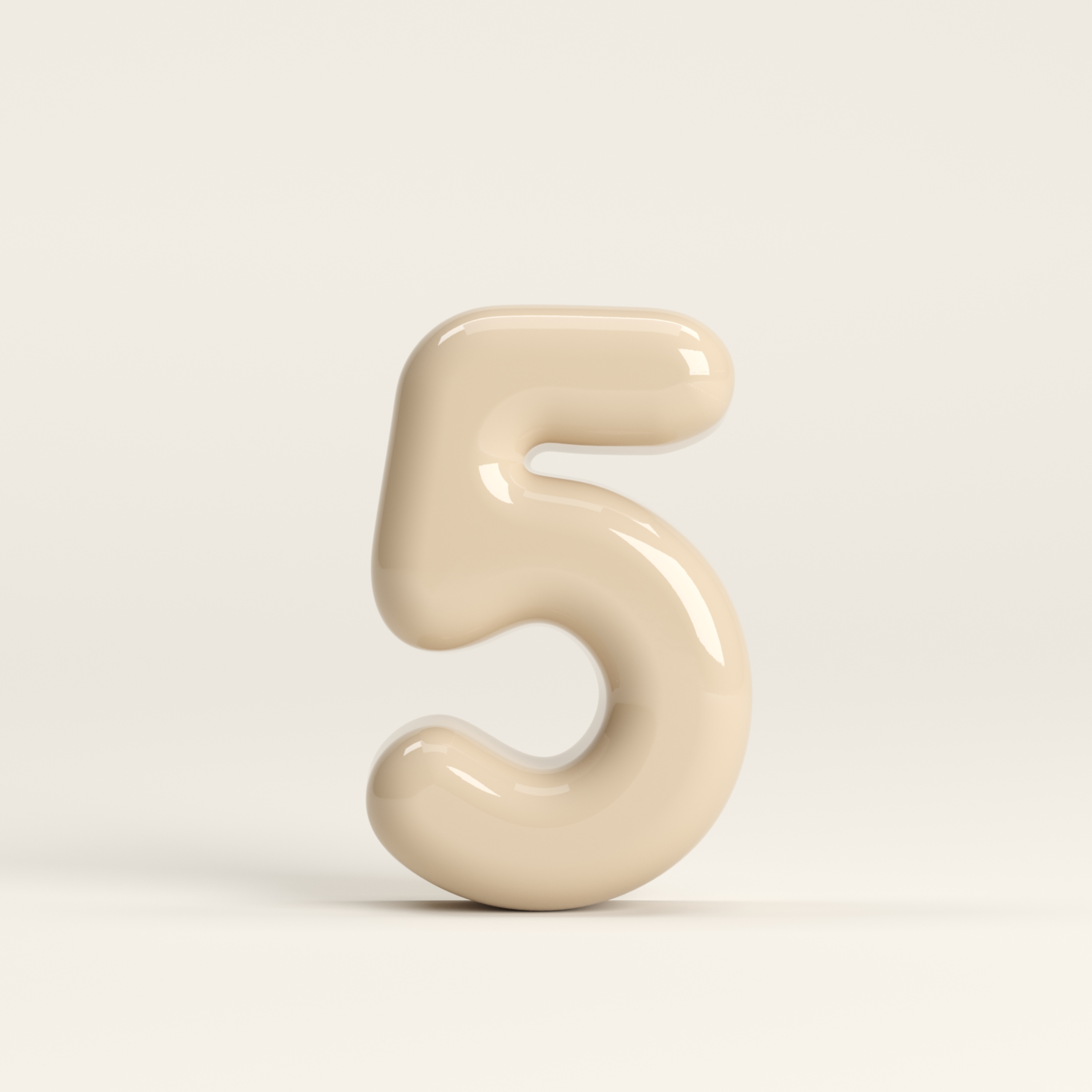 Number 5 – handcrafted ceramic decor