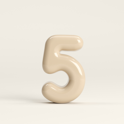 Number 5 – handcrafted ceramic decor