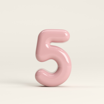 Number 5 – handcrafted ceramic decor