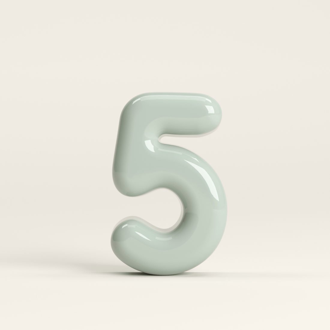 Number 5 – handcrafted ceramic decor