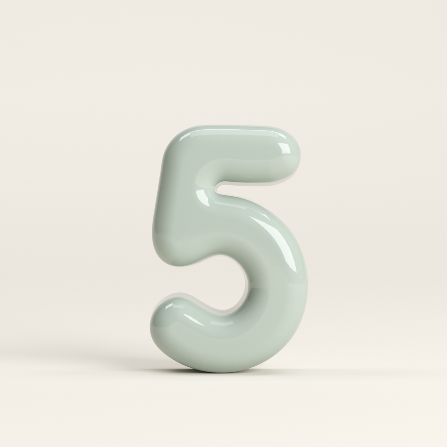 Number 5 – handcrafted ceramic decor