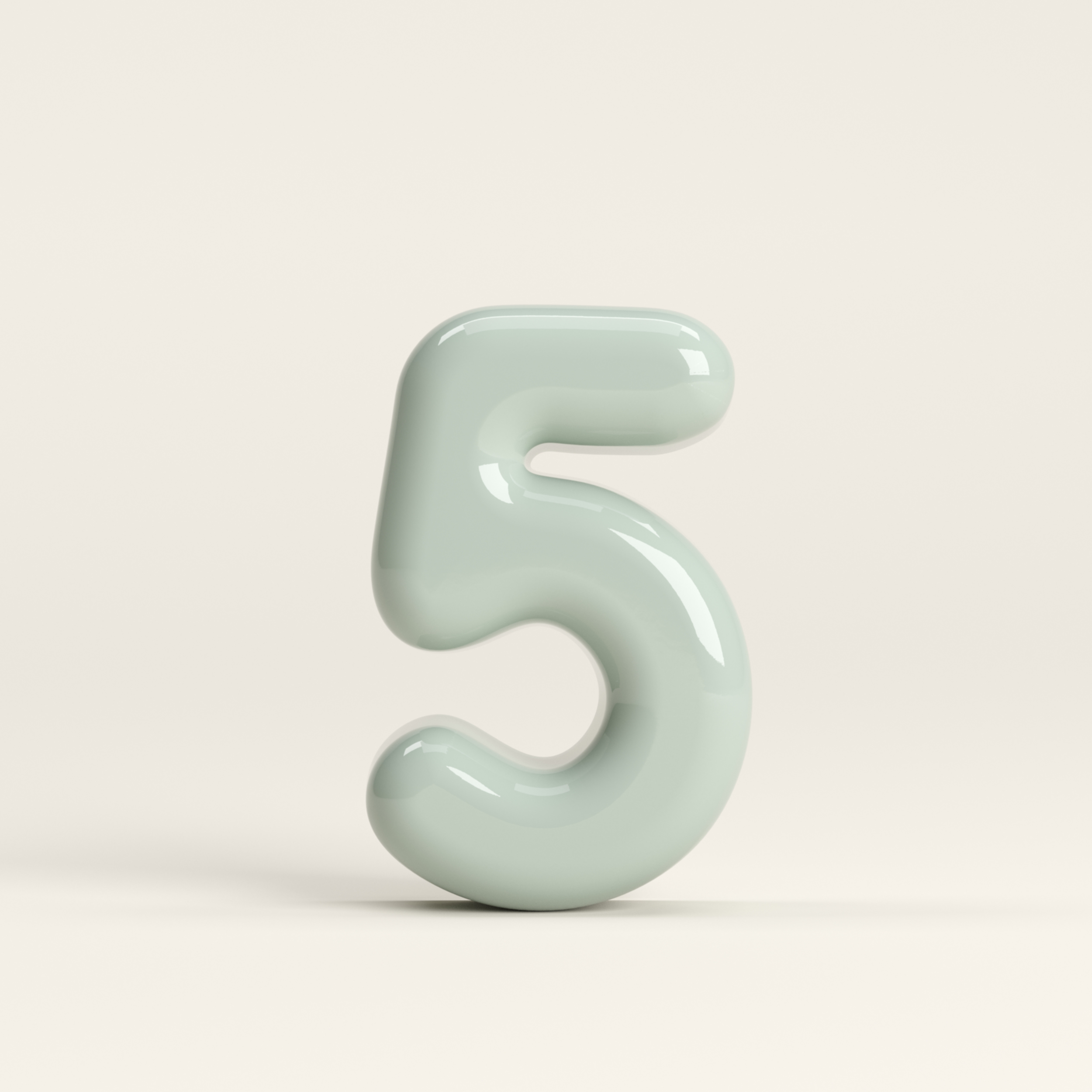 Number 5 – handcrafted ceramic decor