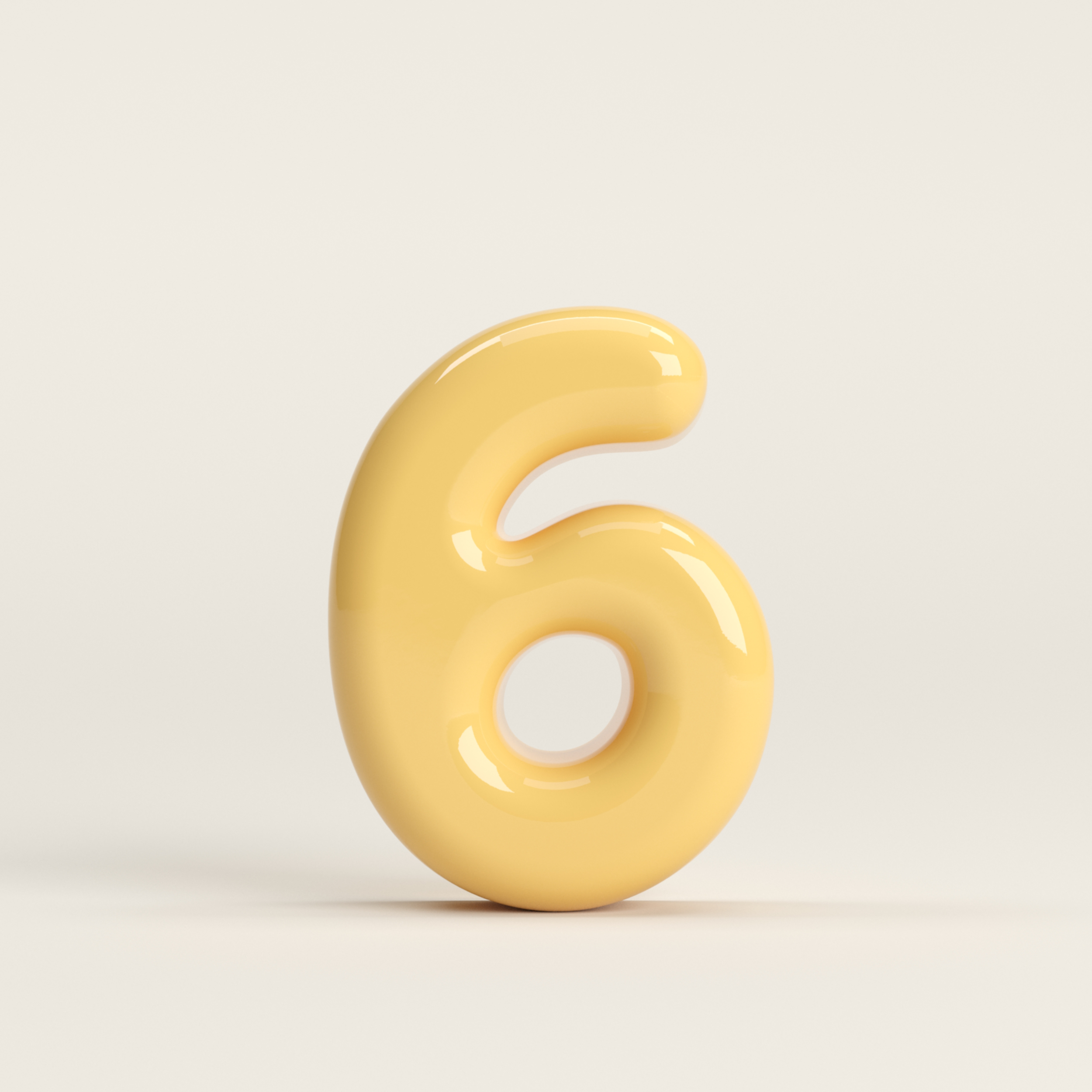 Number 6 – handcrafted ceramic decor