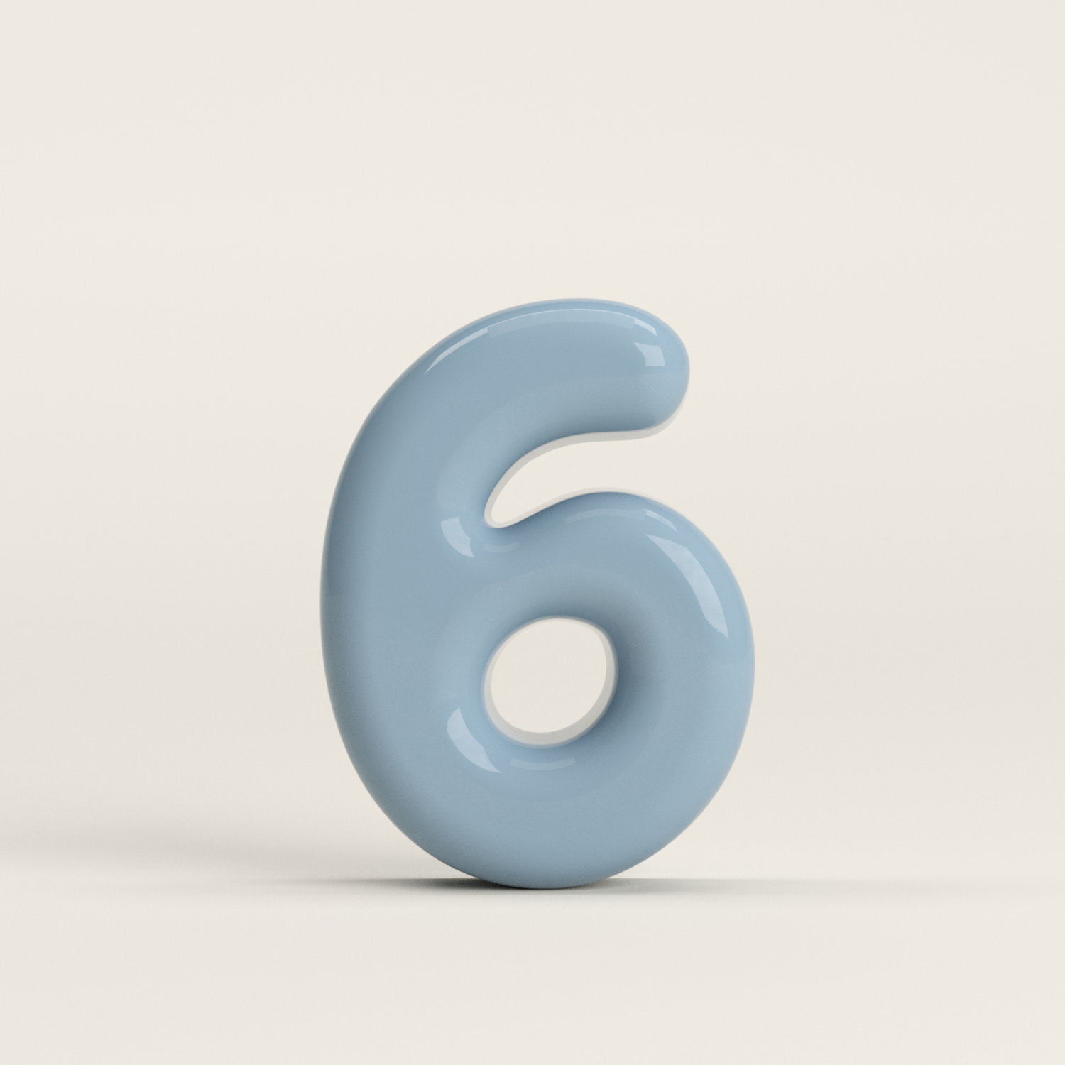Number 6 – handcrafted ceramic decor