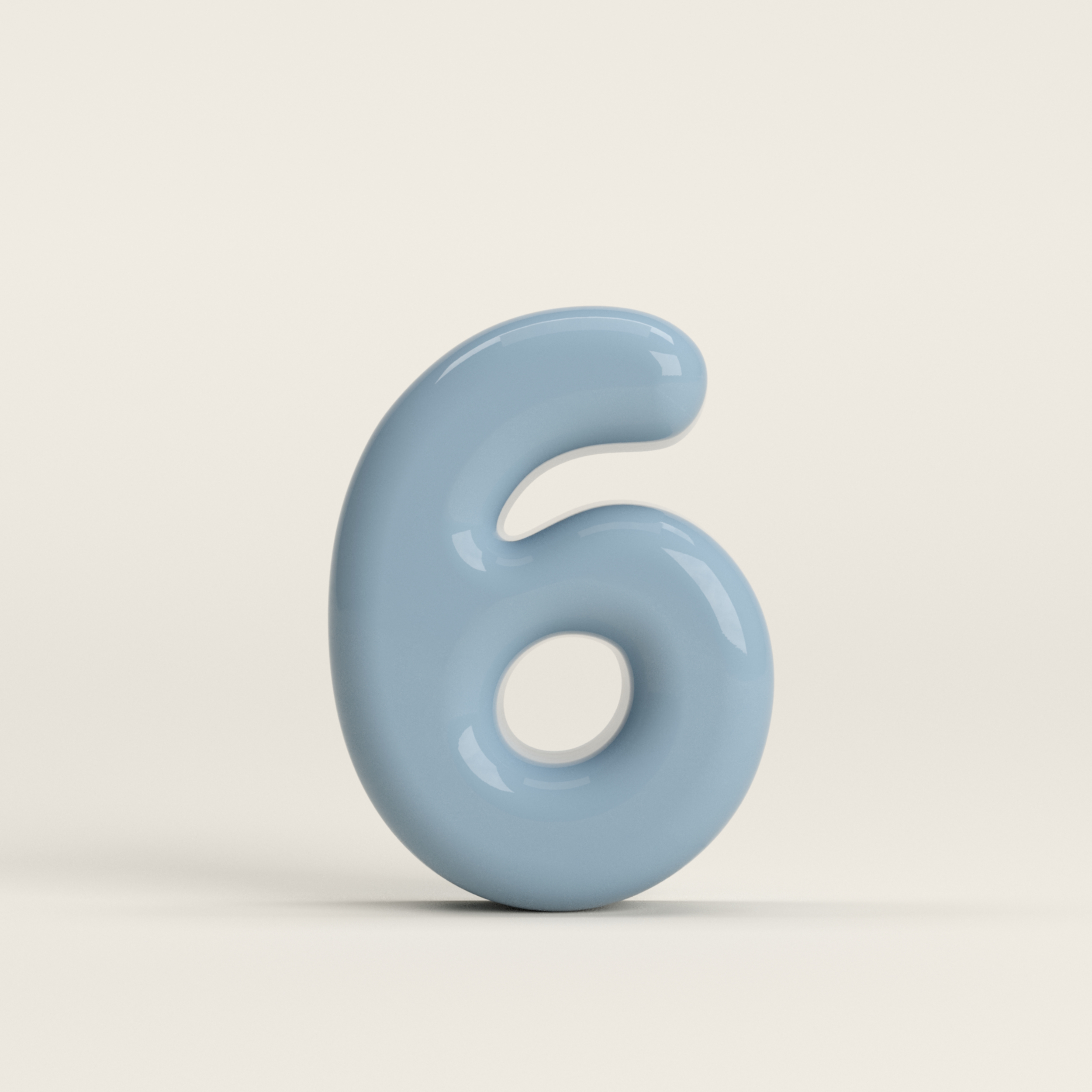 Number 6 – handcrafted ceramic decor