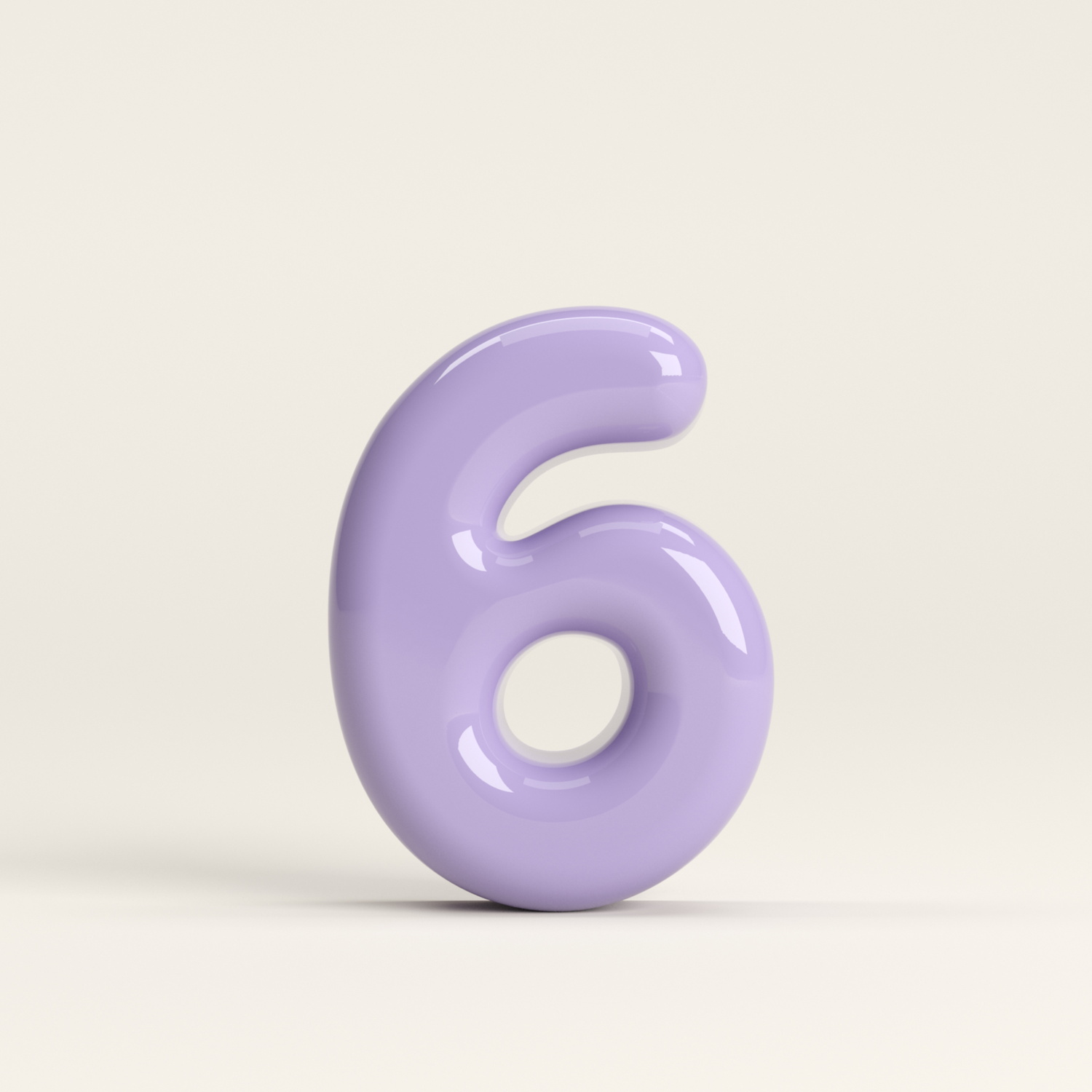 Number 6 – handcrafted ceramic decor