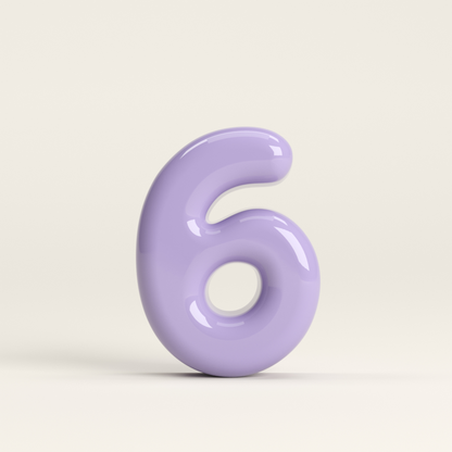 Number 6 – handcrafted ceramic decor
