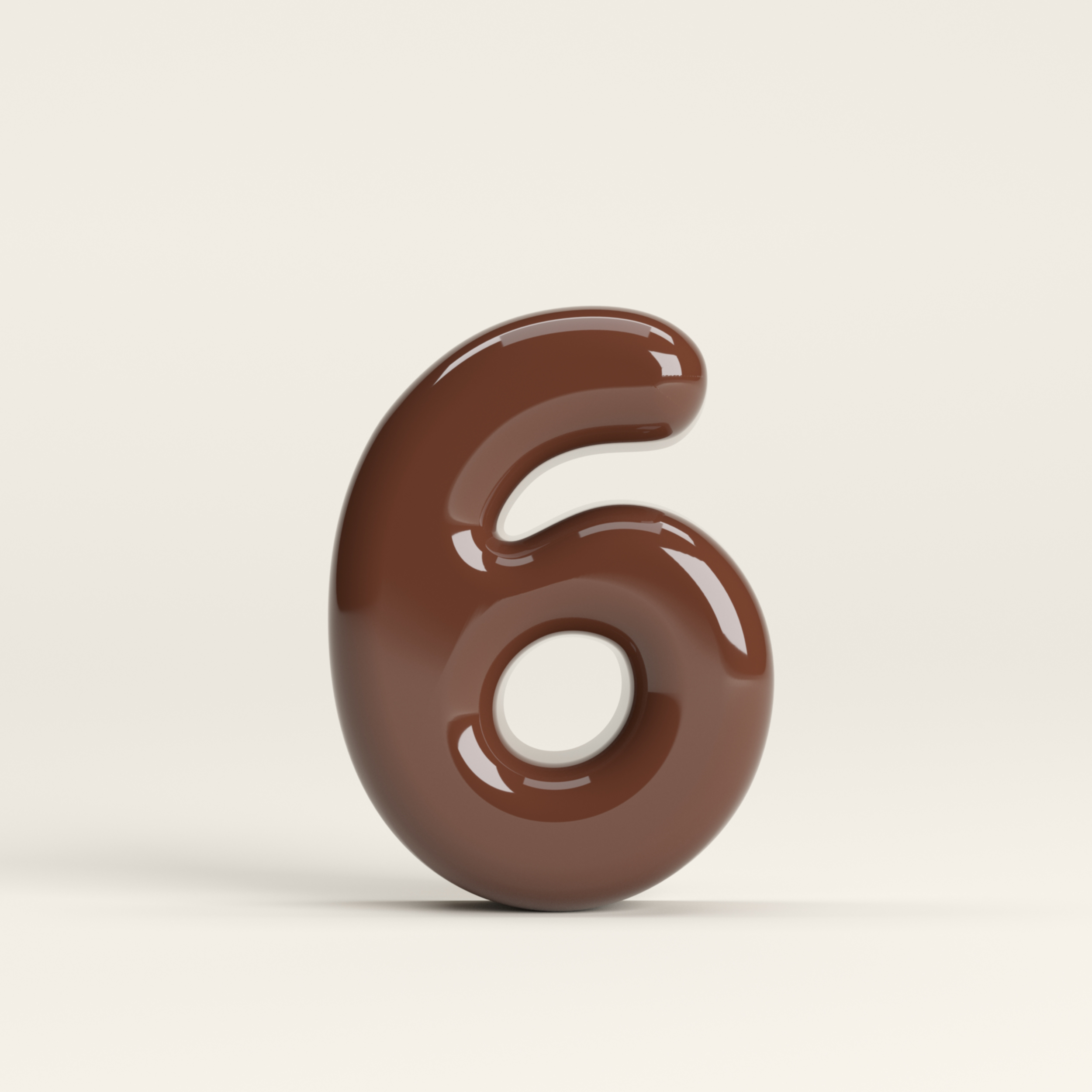 Number 6 – handcrafted ceramic decor