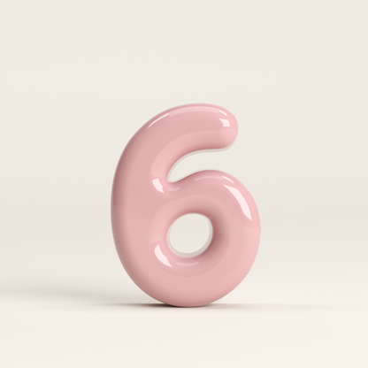 Number 6 – handcrafted ceramic decor