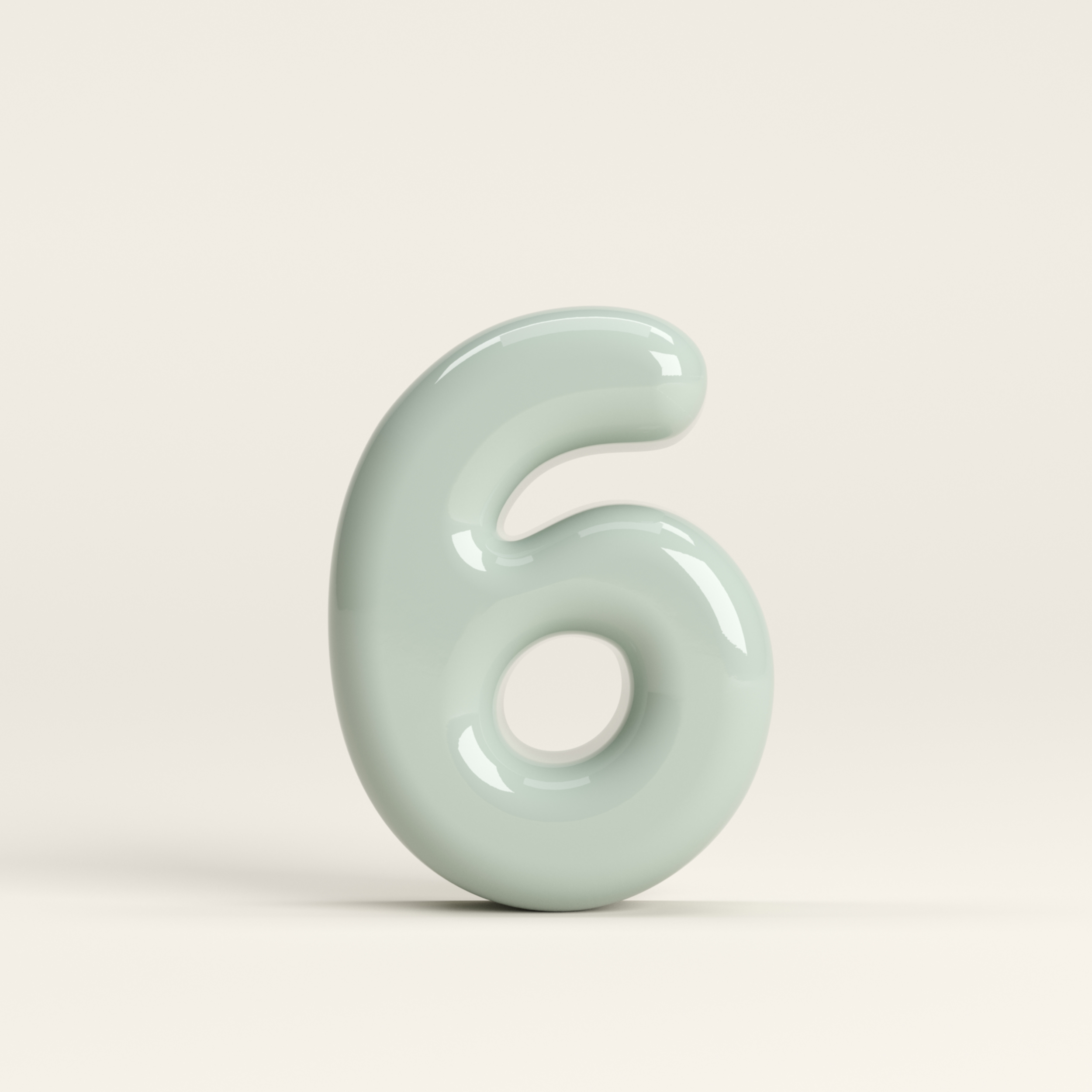 Number 6 – handcrafted ceramic decor