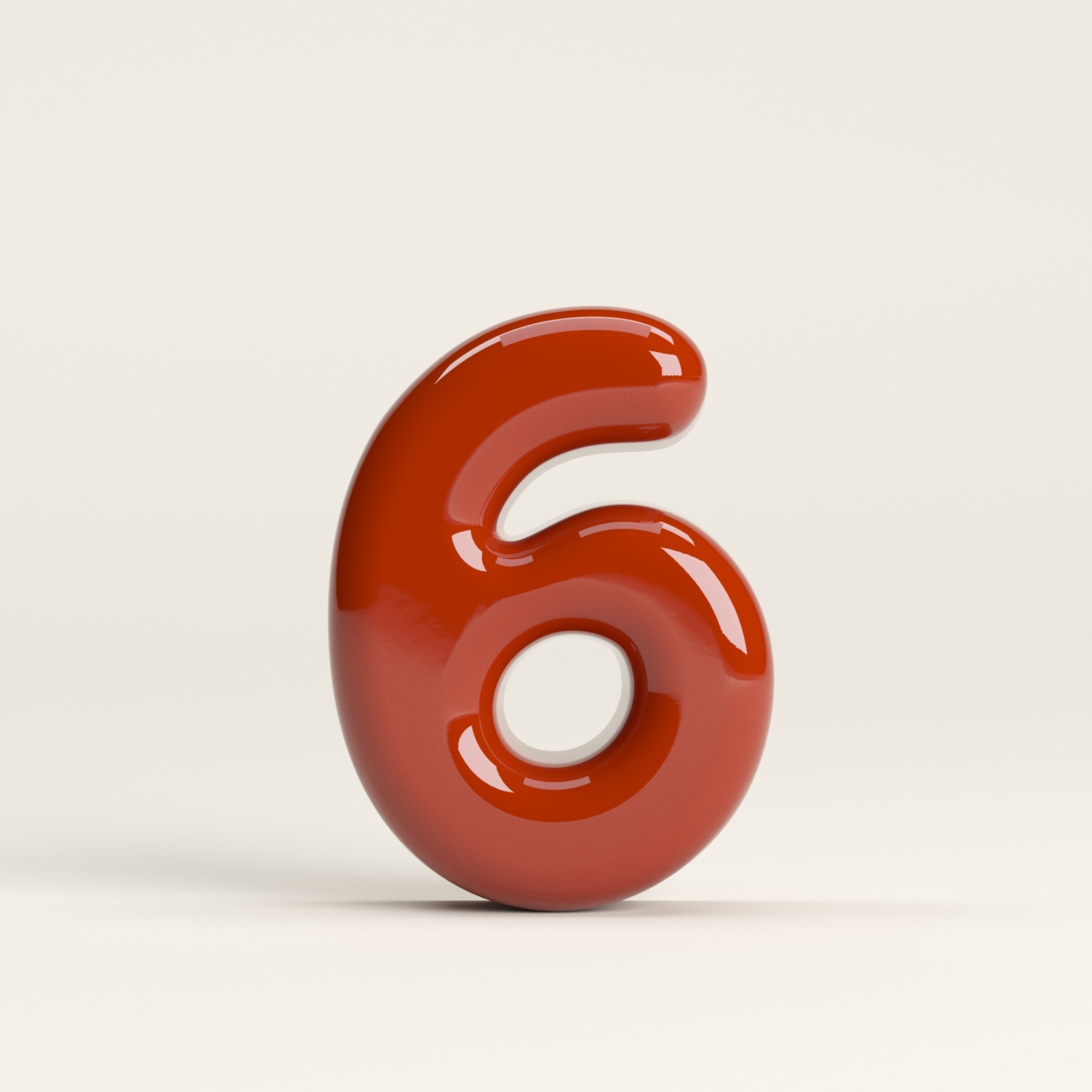 Number 6 – handcrafted ceramic decor