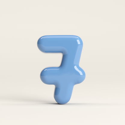 Number 7 – handcrafted ceramic decor