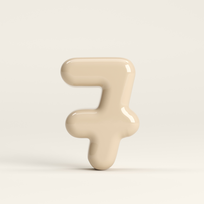 Number 7 – handcrafted ceramic decor