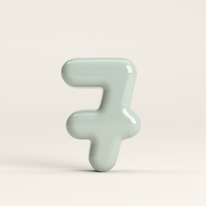 Number 7 – handcrafted ceramic decor