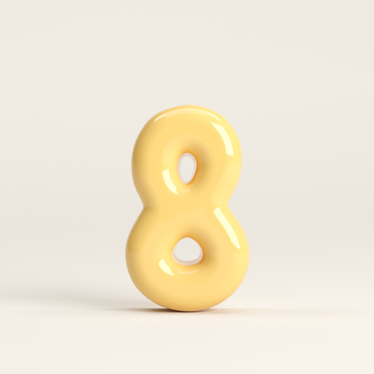 Number 8 – handcrafted ceramic decor