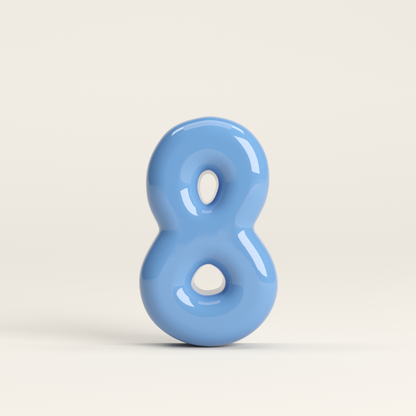 Number 8 – handcrafted ceramic decor