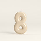 Number 8 – handcrafted ceramic decor