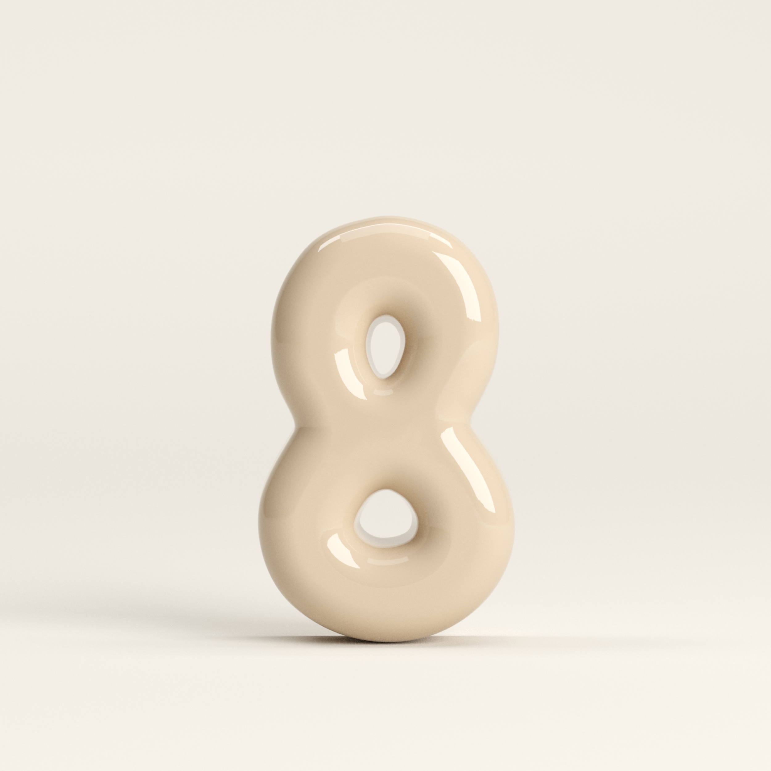 Number 8 – handcrafted ceramic decor