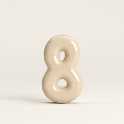 Number 8 – handcrafted ceramic decor