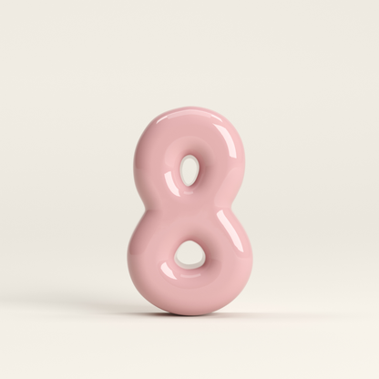 Number 8 – handcrafted ceramic decor