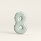 Number 8 – handcrafted ceramic decor