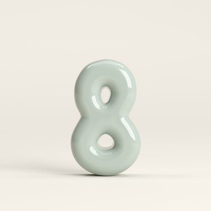 Number 8 – handcrafted ceramic decor