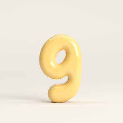 Number 9 – handcrafted ceramic decor