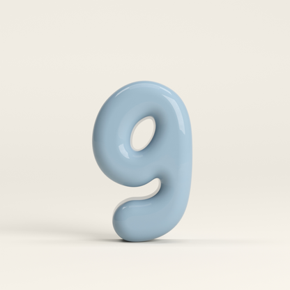 Number 9 – handcrafted ceramic decor
