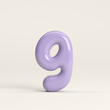 Number 9 – handcrafted ceramic decor