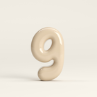 Number 9 – handcrafted ceramic decor