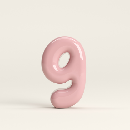 Number 9 – handcrafted ceramic decor