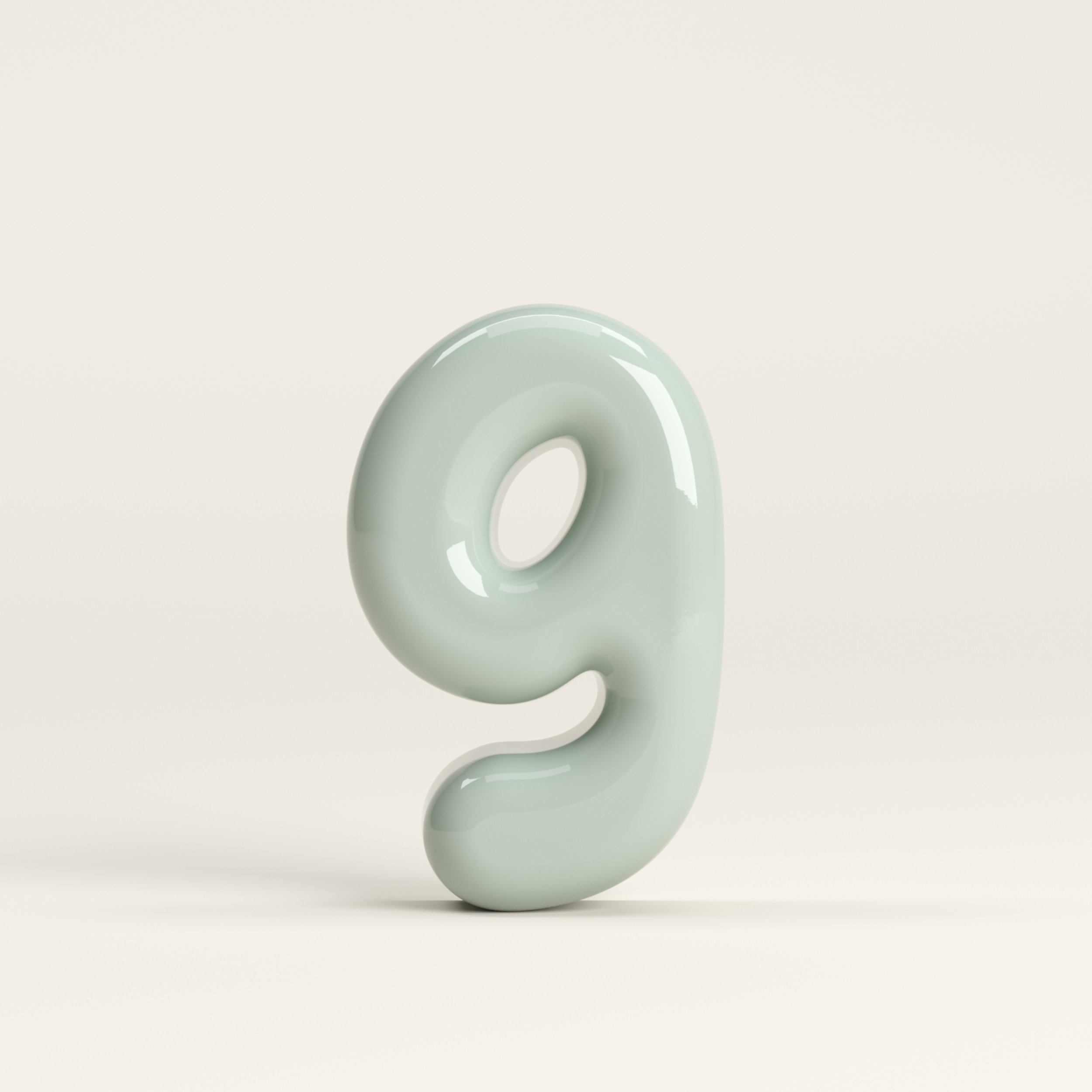 Number 9 – handcrafted ceramic decor