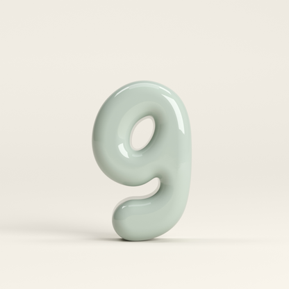 Number 9 – handcrafted ceramic decor