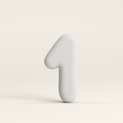 Number 1 –  Unglazed ceramic decor