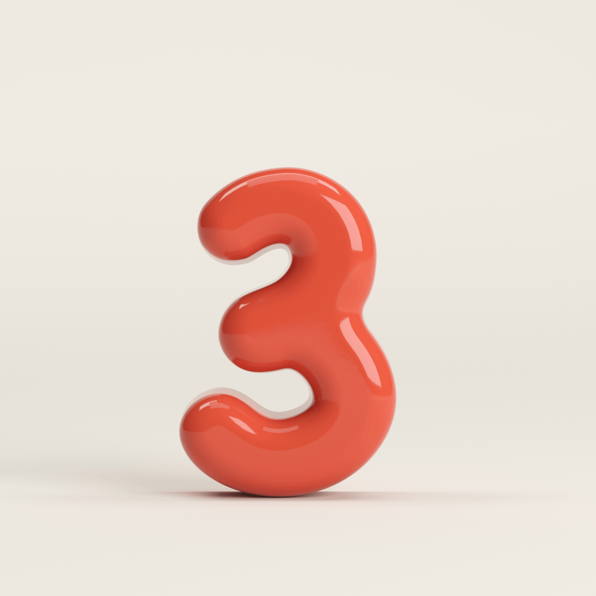Number 3 – handcrafted ceramic decor