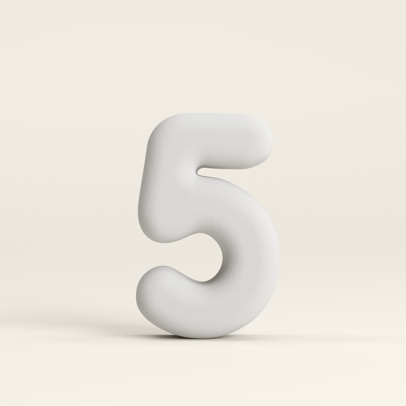 Number 5 –  Unglazed ceramic decor