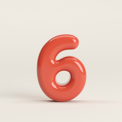 Number 6 – handcrafted ceramic decor