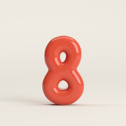 Number 8 – handcrafted ceramic decor