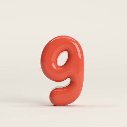 Number 9 – handcrafted ceramic decor