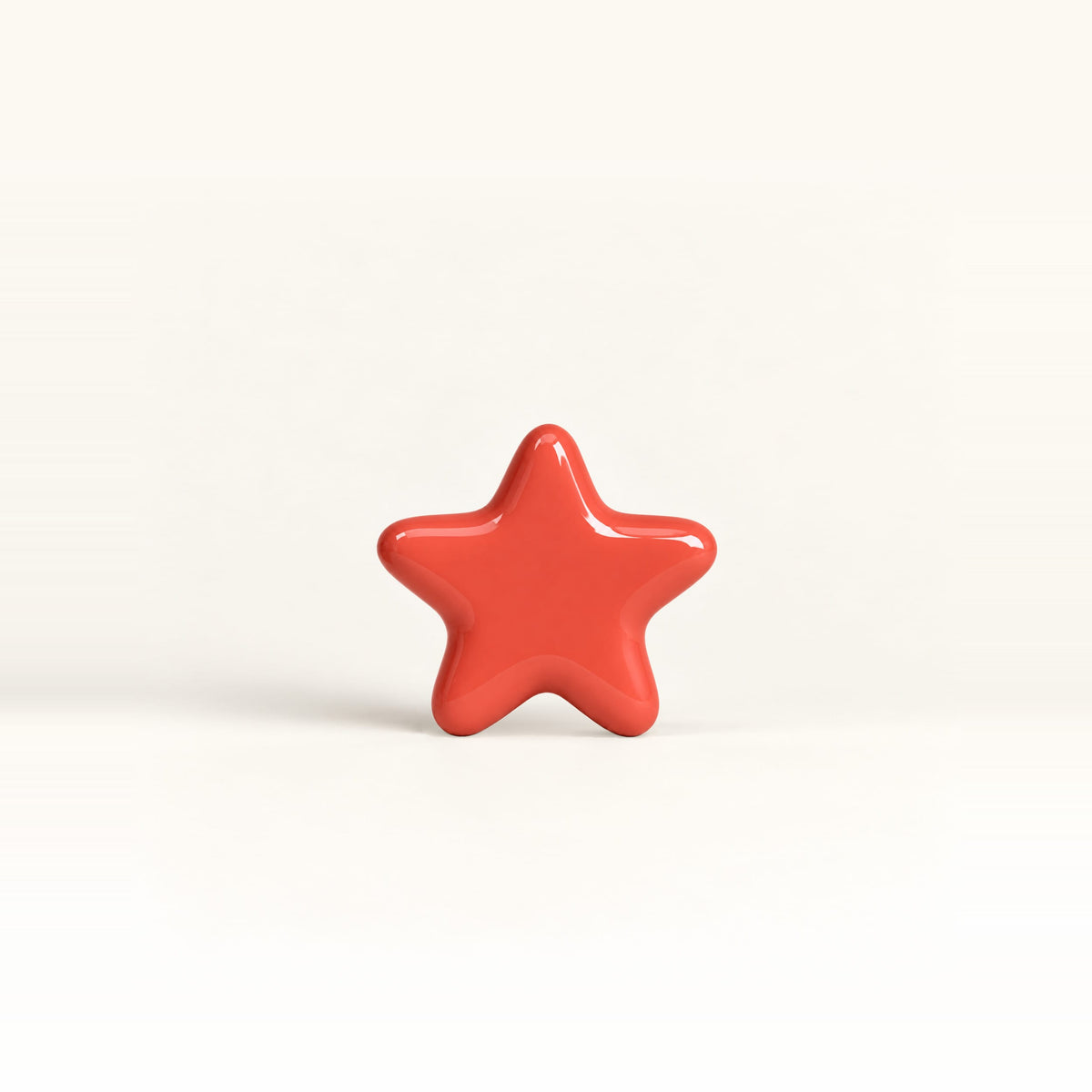 Star 2 – handcrafted ceramic decor in Warm coral red