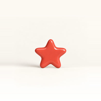 Star 2 – handcrafted ceramic decor in Warm coral red