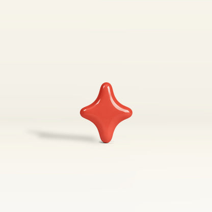 Star 1 – handcrafted ceramic decor in Warm coral red
