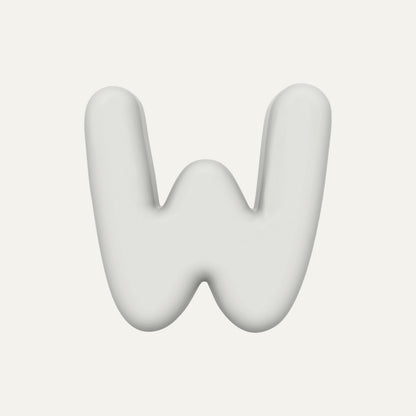 Letter W – handcrafted ceramic decor