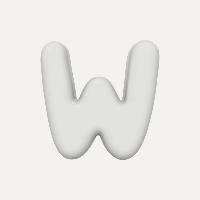Letter W – handcrafted ceramic decor