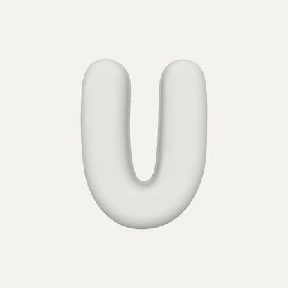 Letter U – handcrafted ceramic decor